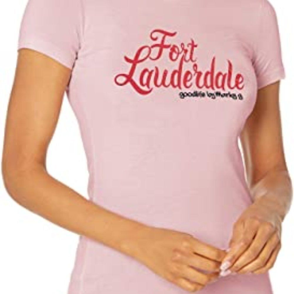 Marky G Womens Pink Crew Neck Fortlauderdale Graphic Casual T Shirt Top Size XL